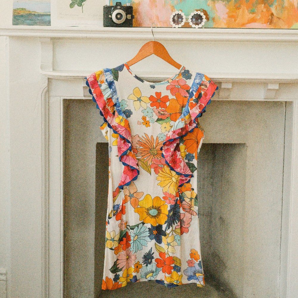 Celia B Floral Ruffle Narcisa Ruffle Mini Dress